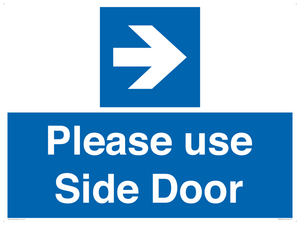 Please use Side Door (arrow Right) 